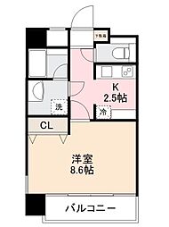 ルシファーII 6階1Kの間取り