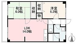 サニープレイス松縄 2LDKの間取図画像