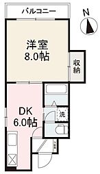 ベルエール八本松302号 3階1DKの間取り