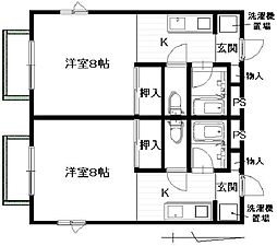 Wing-D ワンルームの間取図画像