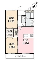 フォブールマリエ 3階2LDKの間取り