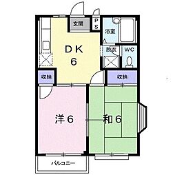 エルディムトミダ 2DKの間取図画像