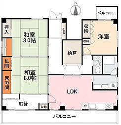 ウエストリバー新北 3LDKの間取図画像