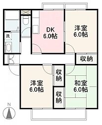 グランコートＫ Ａ・Ｂ棟 1階3DKの間取り