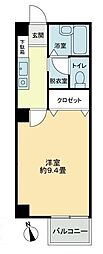 フォブールHINATA 1Kの間取図画像