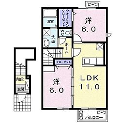 ミルフロール4B 2LDKの間取図画像