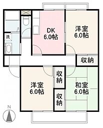 グランコートK・B 3DKの間取図画像