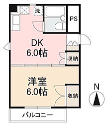フォルトゥーナカメオカ 1DKの間取図画像