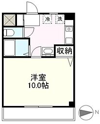 シャンボール仏生山 1Kの間取図画像