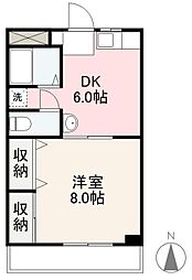 ドリームタカオ 1階1DKの間取り