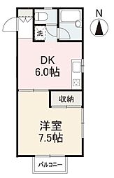 フォレストテン 1DKの間取図画像