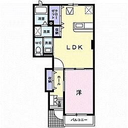 グランデ　カーサＤ 1階1LDKの間取り