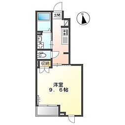 プルンバーゴ 1階1Kの間取り
