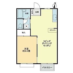 フォブールホロニックB 1LDKの間取図画像