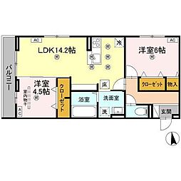 セレノアールA 2LDKの間取図画像