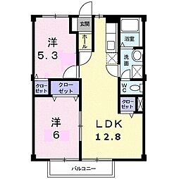 エクセルコート 2LDKの間取図画像