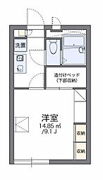レオパレスｐｉｎｅ　ｃｒｅｓｔ 2階1Kの間取り