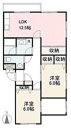 ファミーユ屋島 1階2LDKの間取り