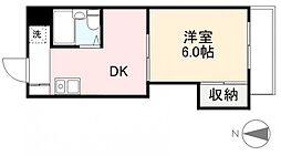 東田町ハイツ 1DKの間取図画像