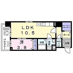 アルテミスコート 3階1LDKの間取り