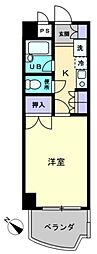 パルクピア 2階1Kの間取り