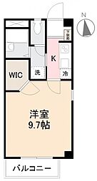 フォブールＴＲＯＩＳ栗林 1階1Kの間取り