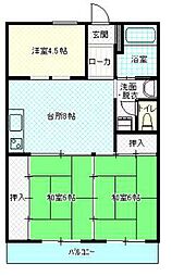 ロイヤルハイツ 3DKの間取図画像