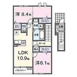 フェリーチェ上林 2LDKの間取図画像