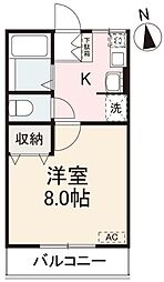 グレイスヒルズ壱番館・弐番館 1階1Kの間取り
