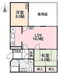 番町ブリックガーデン 2LDKの間取図画像