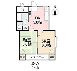 フォーレスＫ 1階2DKの間取り