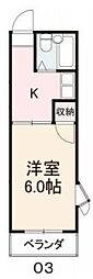 コート新北4 1Kの間取図画像