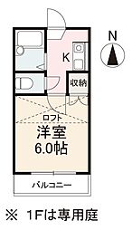 AshiyaVivid観光町 1Kの間取図画像