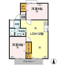 サンハイツMB 2LDKの間取図画像
