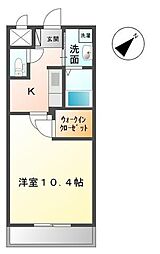 メルヴェーユ 1Kの間取図画像