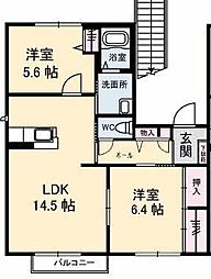 フォーレス高崎 2LDKの間取図画像