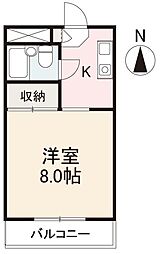 コーポ井上 1Kの間取図画像
