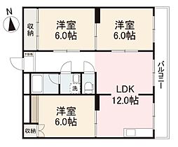 末広ハイツ 3LDKの間取図画像