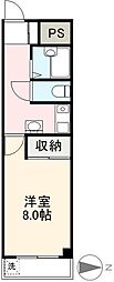 グリーンパル 1Kの間取図画像