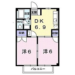 ミューズ松本2 2DKの間取図画像