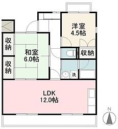 シーサイドハイツ屋島 2LDKの間取図画像