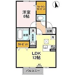 エトワール 1LDKの間取図画像