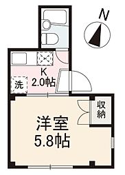 ホーミィ西宝 1Kの間取図画像