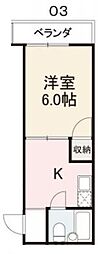 コート築地 1Kの間取図画像