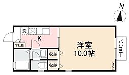シャトーヒルズ1 1Kの間取図画像