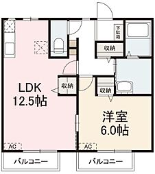 チェリーハイツ 1LDKの間取図画像