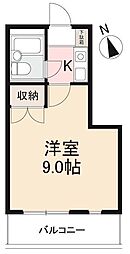 ハイム花園 1Kの間取図画像