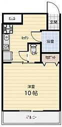 栗林KOHARUBI 1DKの間取図画像