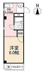 白川ハイツ 1DKの間取図画像