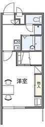 レオパレスcartier勅使K 1Kの間取図画像